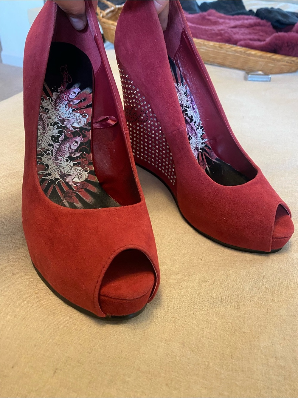 Rare Vintage Ed hardy Veva / Aeron Wedge Pumps